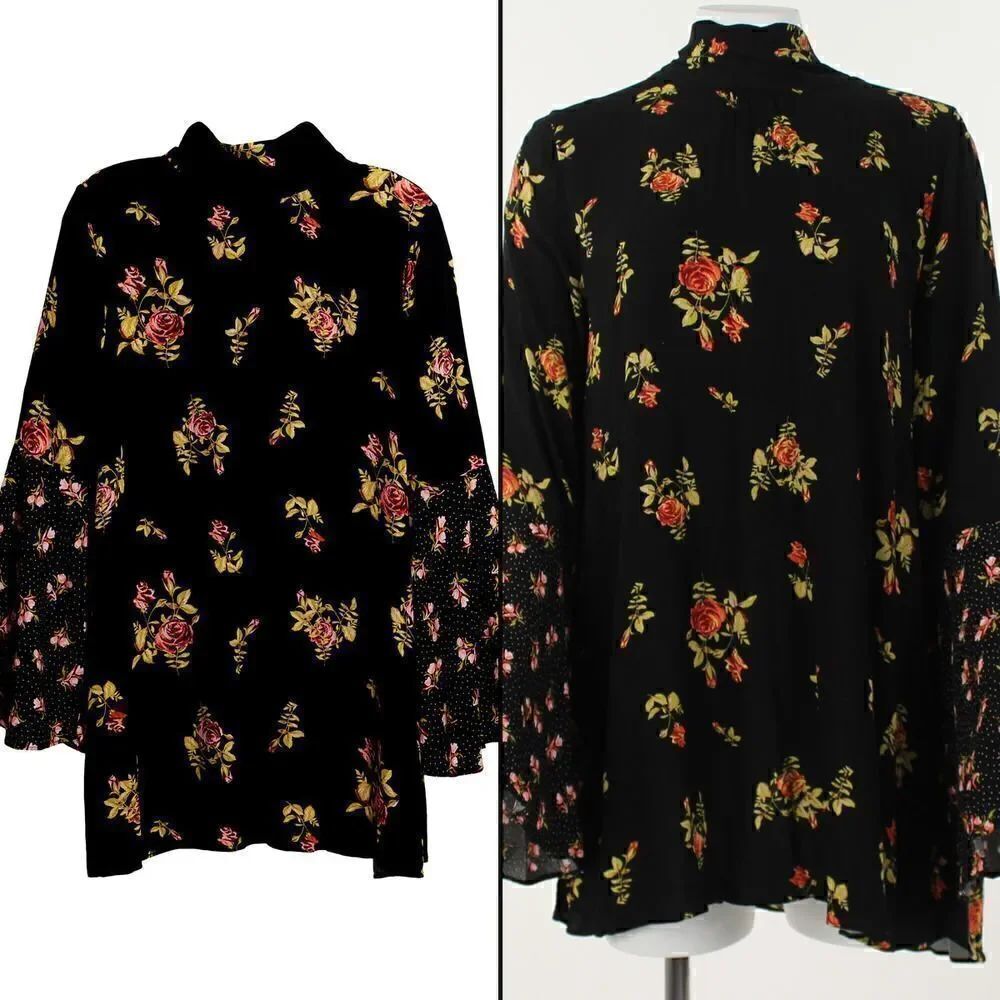 Free People Black Combo Tate Tunic